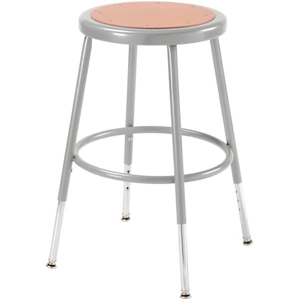 Interion By Global Industrial Interion Steel Shop Stool with Hardboard Seat Adjustable Height 19in-27in, Gray, 2PK 688305 - main